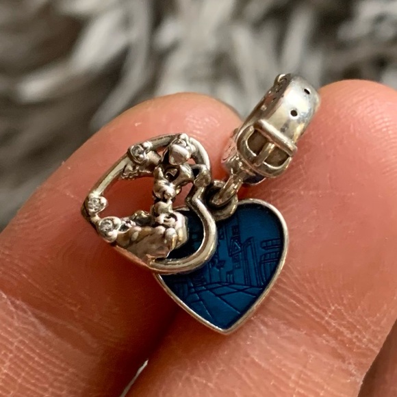 Authentic Pandora x Disney Lady and the Tramp Heart Dangle Charm Sterling Silver - Picture 10 of 15